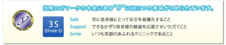 当院ロゴマークの中央にあるSには三つの意味がこめられています。